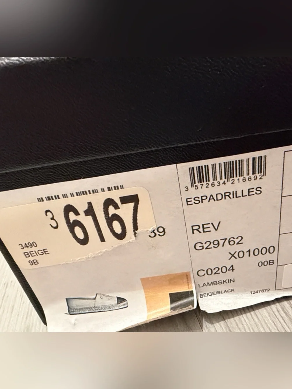 Chanel Classic CC Cap Toe Espadrille Lambskin Beige Black Size EU 39